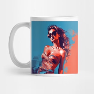 beach life, summer day summer night, artistic design v3 Mug